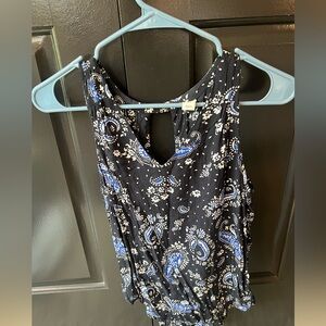 Old Navy Paisley Print Tank Top - Black and Blue